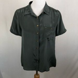 Jcrew size 10 Sophie silk blouse dark gray